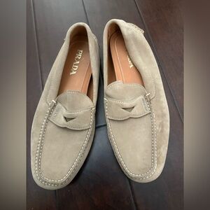 Prada Men's Beige Suede Loafers